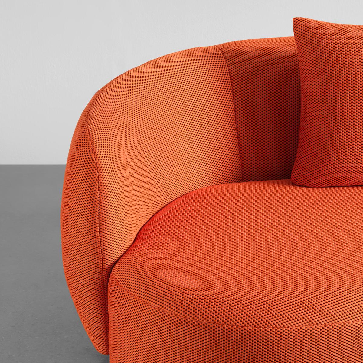 Bigsofa Leonas Mesh Orange, inkl. 2 Kissen - Schwarz/Orange, MODERN, Kunststoff/Textil (235/72/110cm) - Mömax