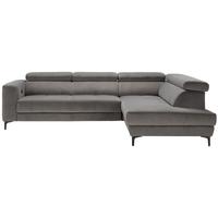 Ecksofa Grau - Schwarz/Grau, Modern, Textil (301/210cm) - Premium Living