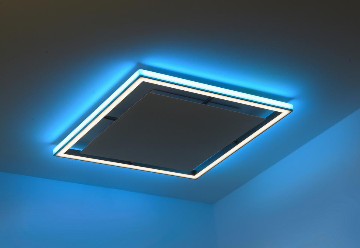 LED-Deckenleuchte Helix Alufarben max. 48 Watt - Alufarben, Design, Kunststoff/Metall (50/50/4cm)