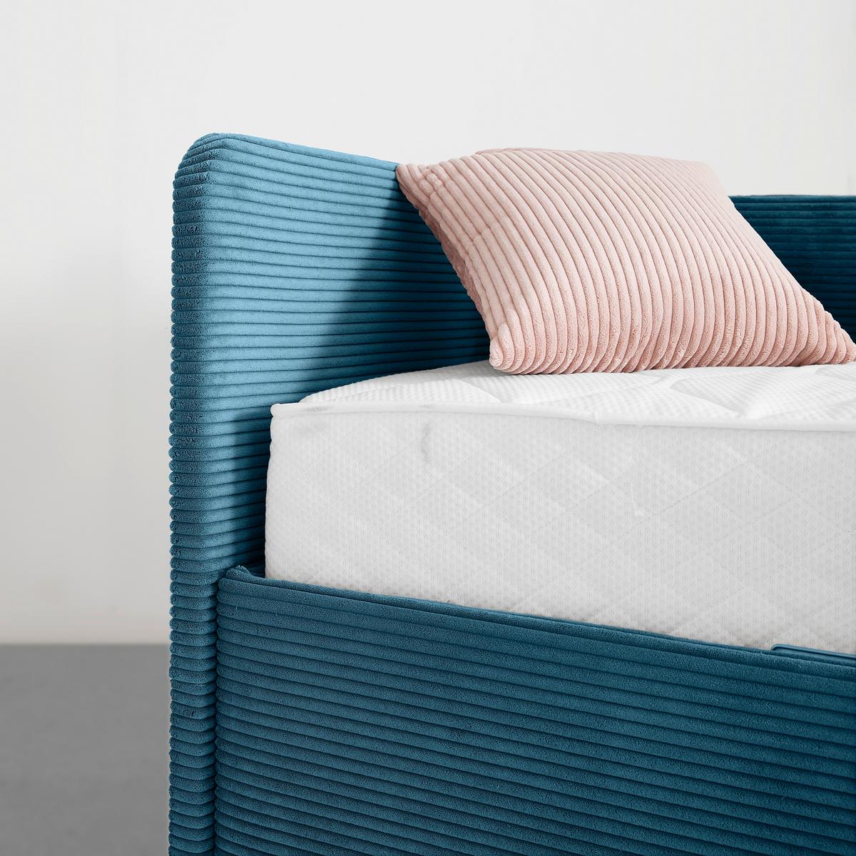 Krevet Remi - prirodne boje/pastelno plava, Konvencionalno, drvo/tekstil (140/200cm) - Based