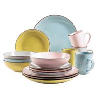 KOMBISERVICE 931726 4 FARBIG - Blau/Rosa, Basics, Keramik (37/23,5/32,3cm) - Mäser