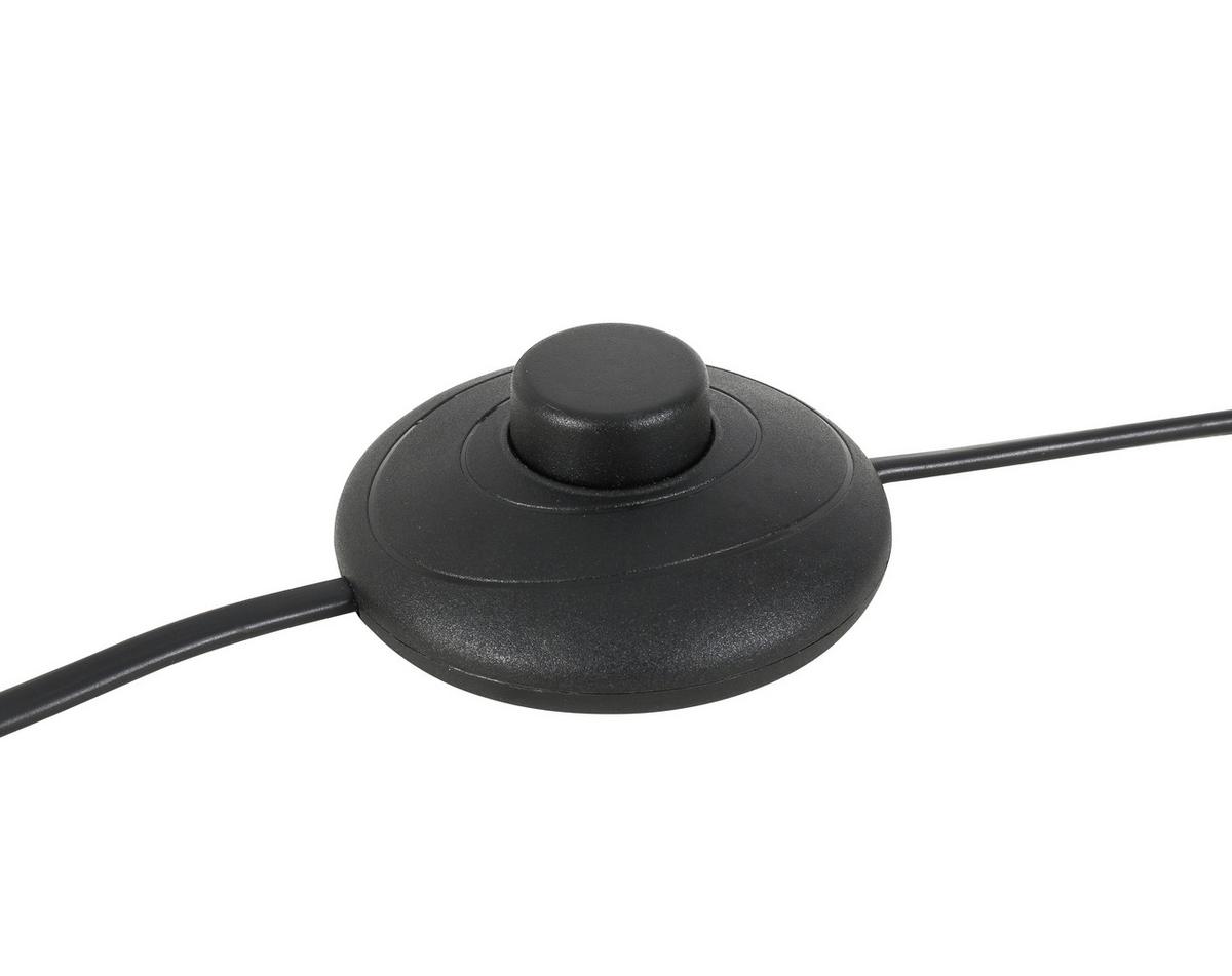 Stehleuchte Lisib in Schwarz/Chrom max. 10 Watt - Chromfarben/Schwarz, ROMANTIK / LANDHAUS, Glas/Metall (27/140cm) - Mömax