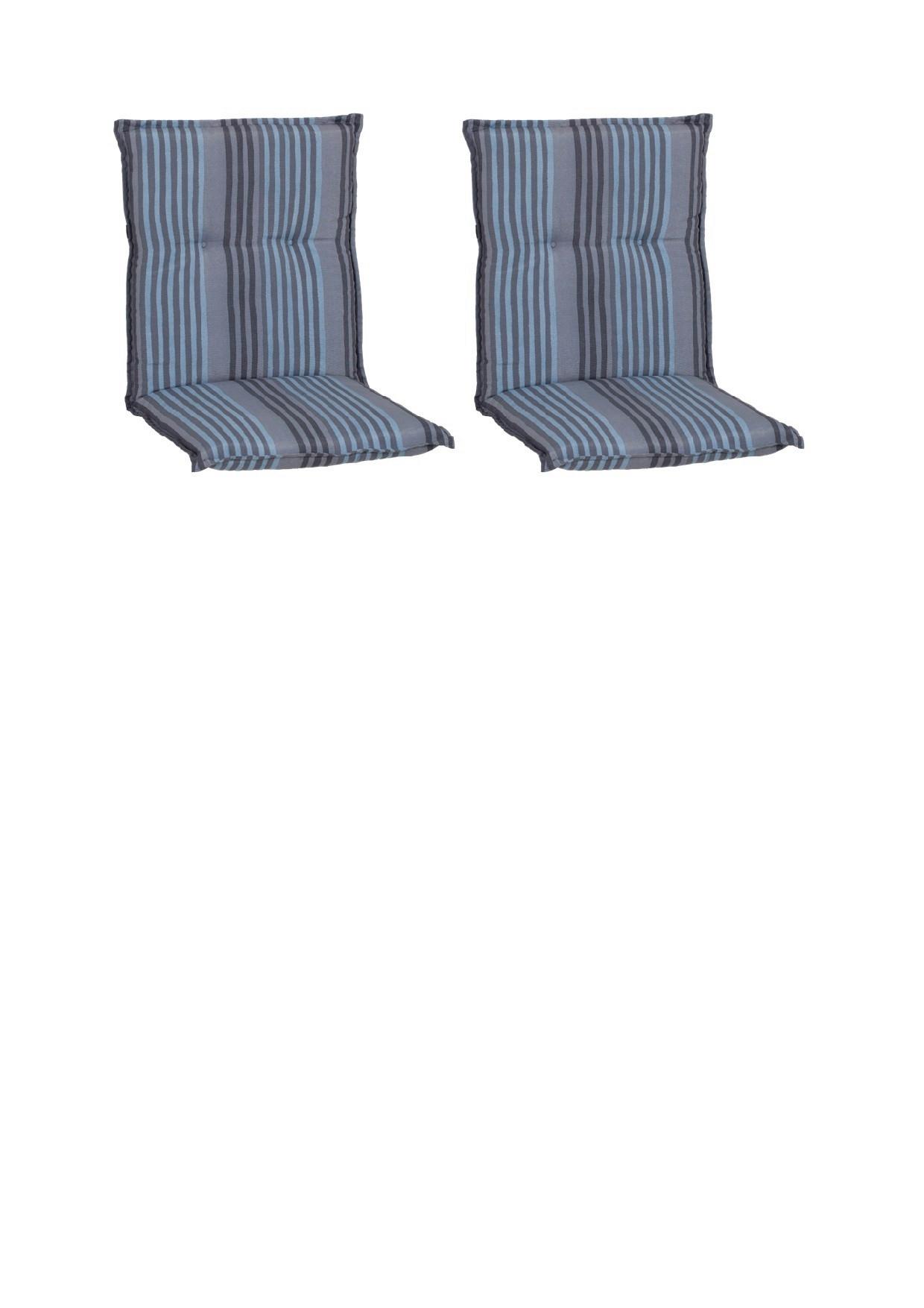 Niedriglehner Auflagen Tissa 2er-Set ca. 98x46 cm Blau - Blau/Anthrazit, Basics, Textil (98/46/8cm) - Gardenson