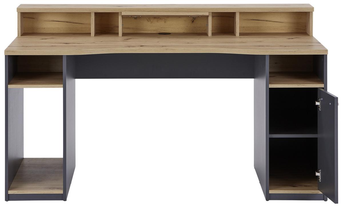 Računalniška Miza Speed, Antracit, Hrast - barve hrasta/antracit, Moderno, kovina/leseni material (160,2/91,9/70cm)