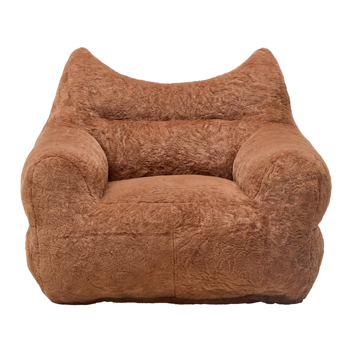 Sessel vakuumkomprimiert Leni Braun Kunstfell - Braun, MODERN, Textil (106/80/92cm) - Mömax