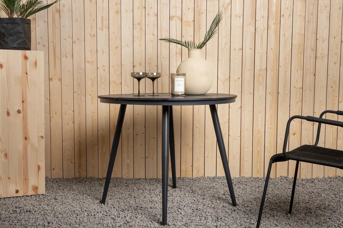 Gartentisch Break ca. 90x90 cm Schwarz - Schwarz, KONVENTIONELL, Kunststoff/Metall (90/74cm) - Gardenson