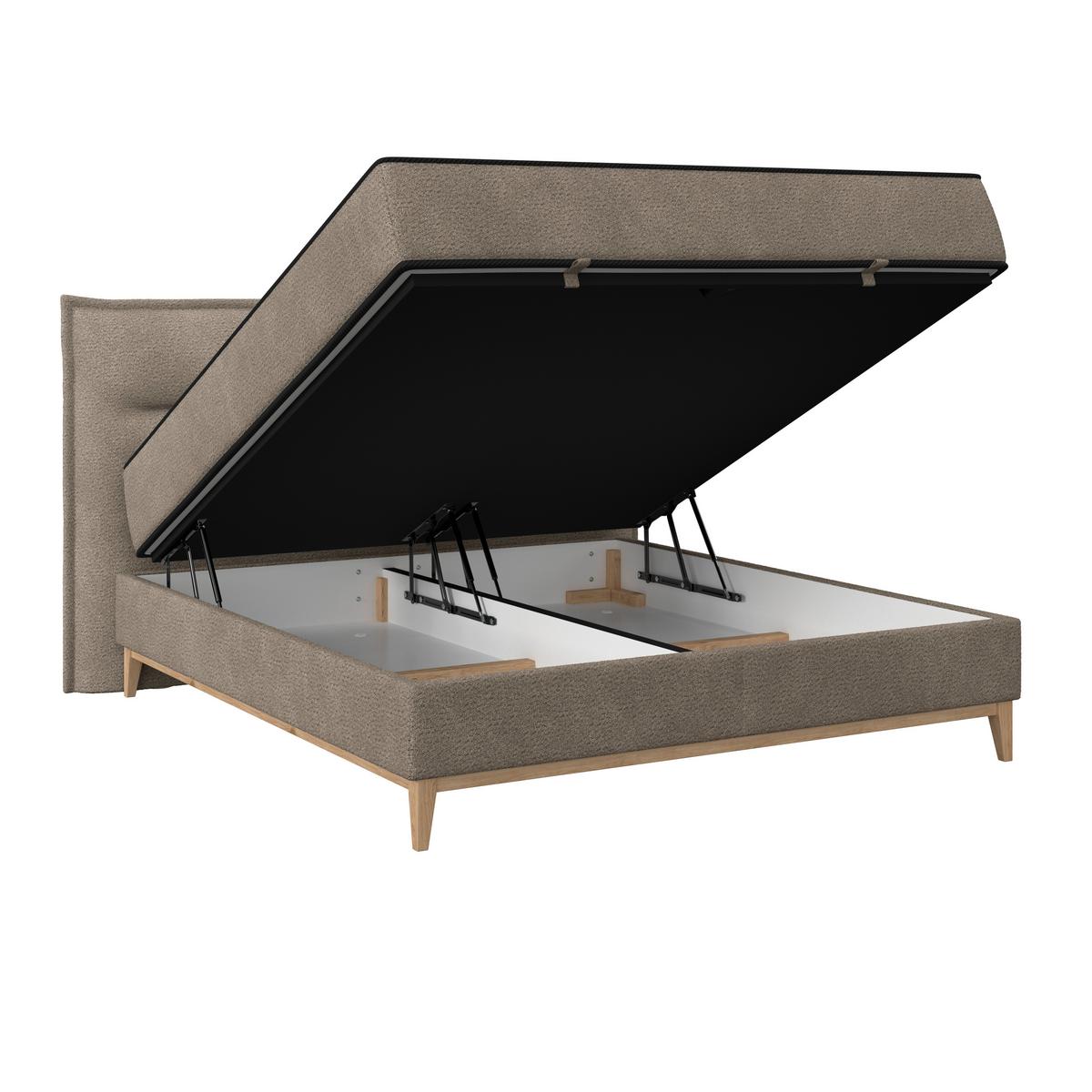 Pat box SMILE - taupe, Konventionell, lemn/metal (180/200cm) - Premium Living