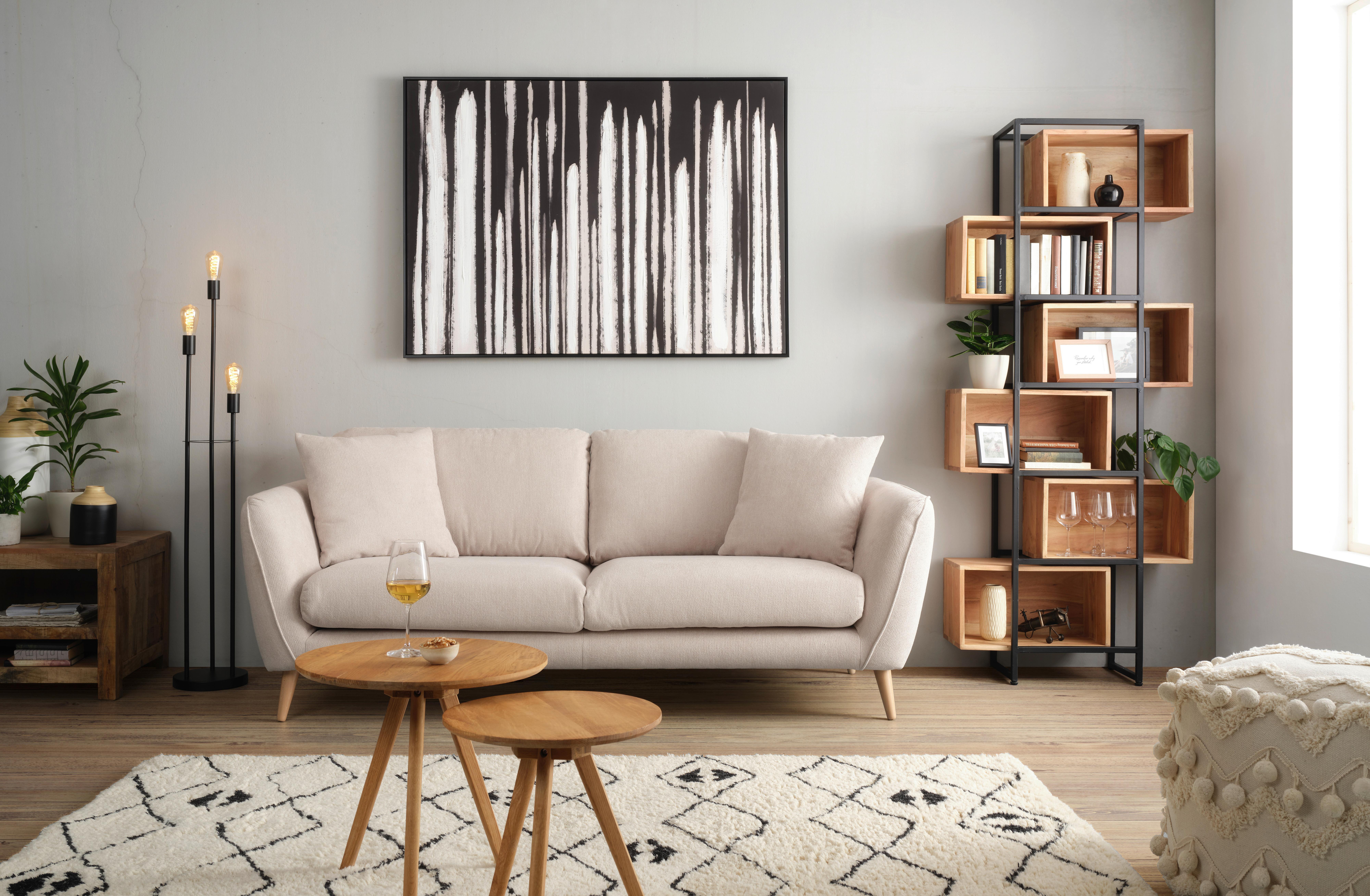 Regal aus Akazie massiv - Schwarz, LIFESTYLE, Holz/Metall (80/194/30cm) - Mömax