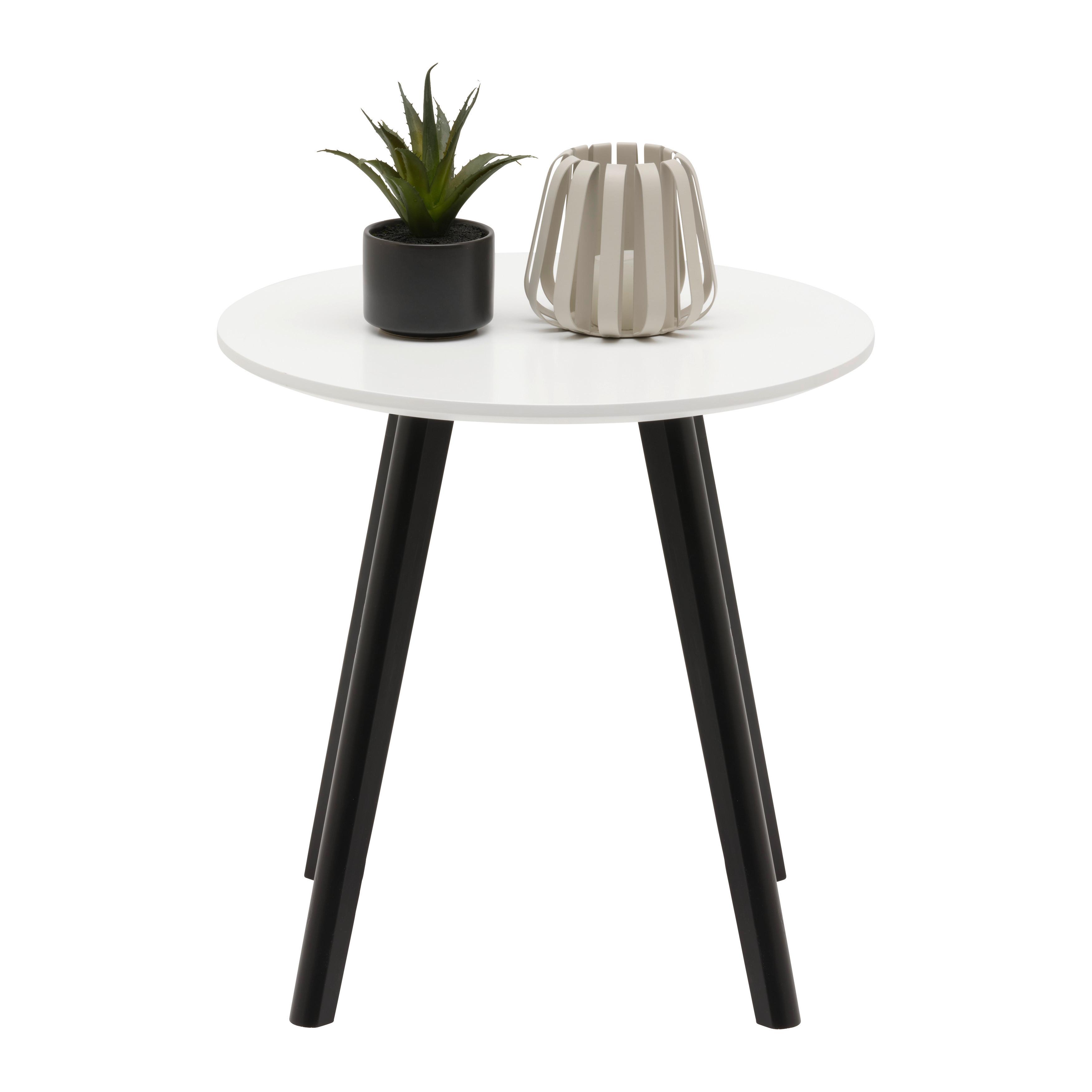 Beistelltisch Wave in Schwarz/Weiß - Schwarz/Weiß, MODERN, Holz/Holzwerkstoff (40/40/40cm) - Mömax