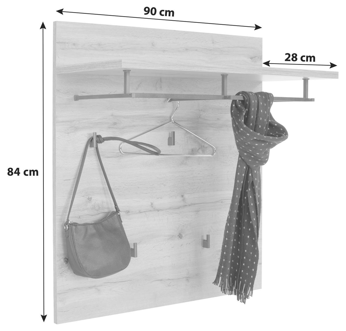 Garderobni Panel Venedig, Barva Hrasta - barve hrasta, Moderno, leseni material (90/84/28cm) - Mömax