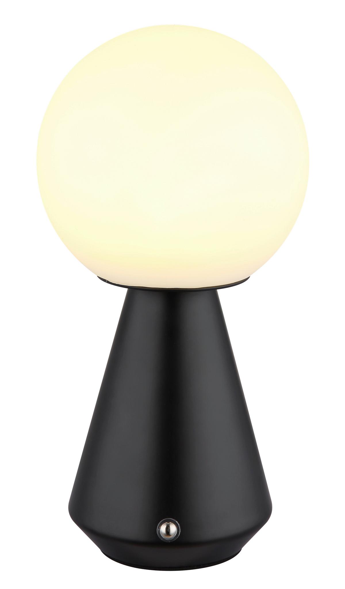 AKKU-TISCHLEUCHTE 21029S SORA - Weiss/Schwarz, Design, Kunststoff/Metall (12/23,5cm) - Globo