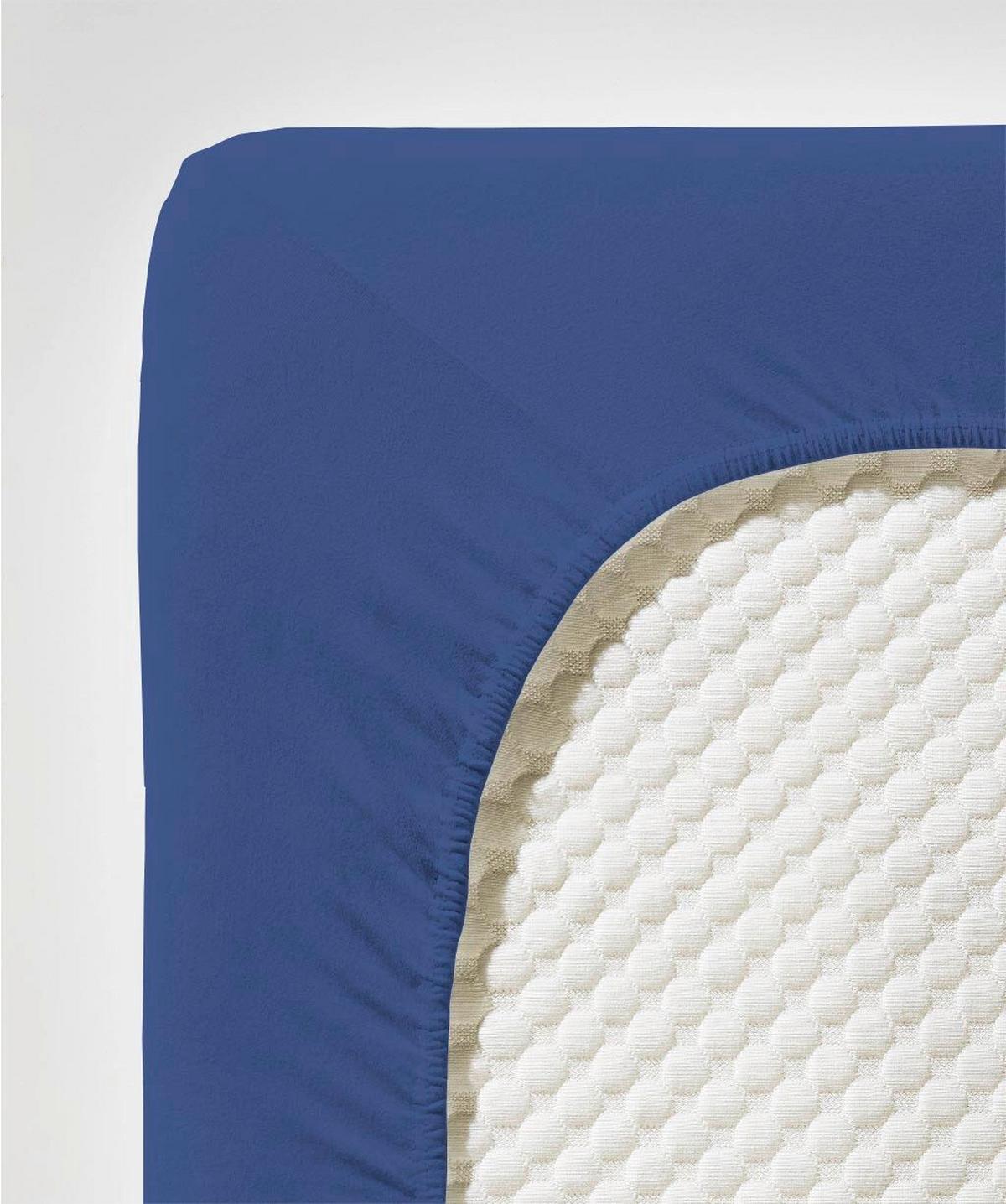 Boxspring-fixleintuch Q 4000 79 - Blau, Basics, Textil (180-200/200-210cm) - Fleuresse