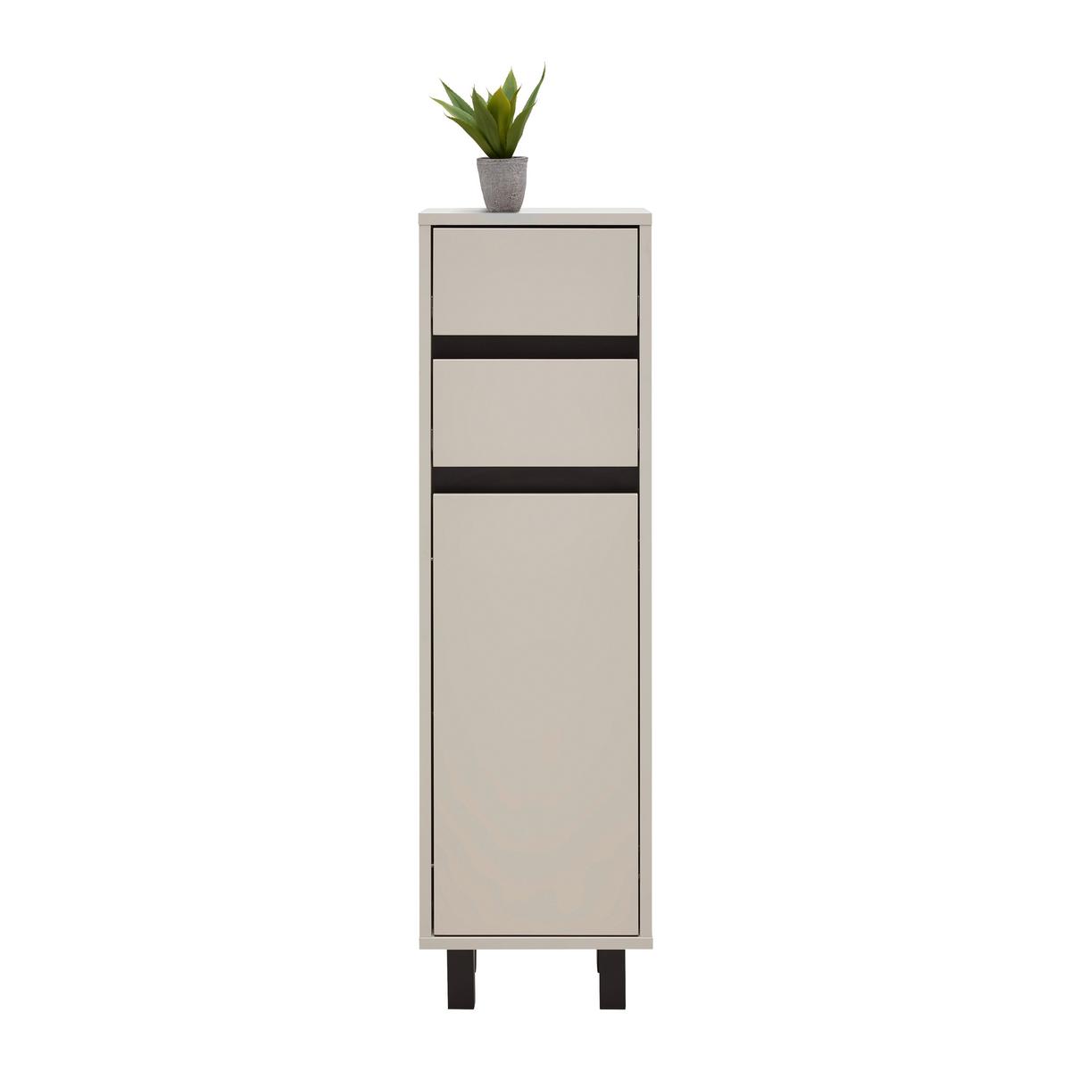 Seitenschrank Sophia Kaschmirfarben - Kaschmir/Schwarz, MODERN, Holzwerkstoff (35/120/33cm) - Mömax