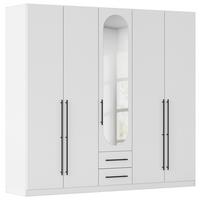 Drehtürenschrank Weiss - Weiss/Schwarz, Konventionell, Holzwerkstoff/Metall (226/210/54cm) - Mömax