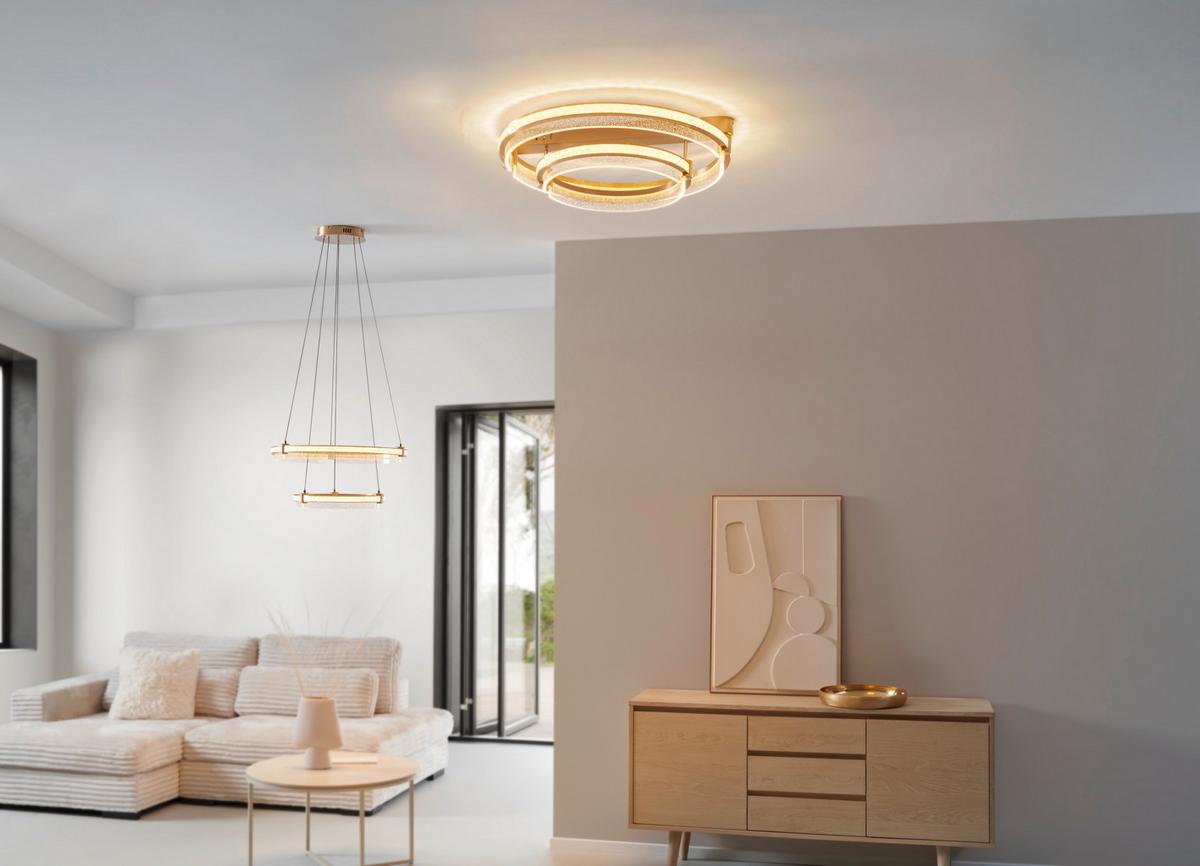 LED Mennyezeti Lámpa 67196-78 Blondie - aranyszínű/átlátszó, Design, műanyag/fém (60/17cm)