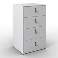 Kommode Mick Weiß MDF - Schwarz/Weiß, MODERN, Holzwerkstoff/Kunststoff (46/77/40cm) - Bessagi Home