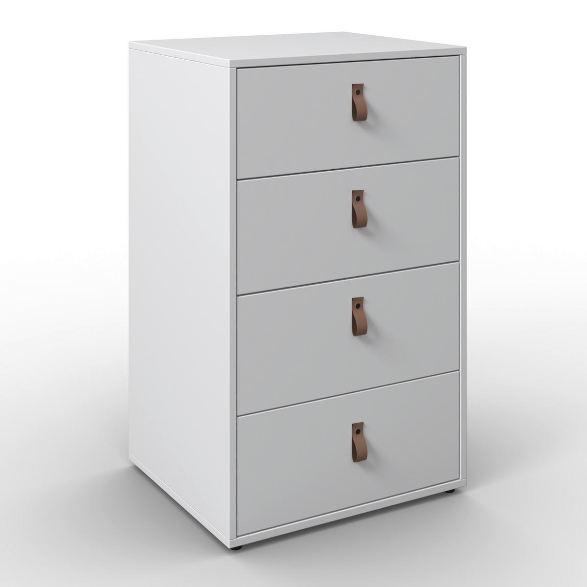 Kommode Mick Weiß MDF - Schwarz/Weiß, MODERN, Holzwerkstoff/Kunststoff (46/77/40cm) - Bessagi Home