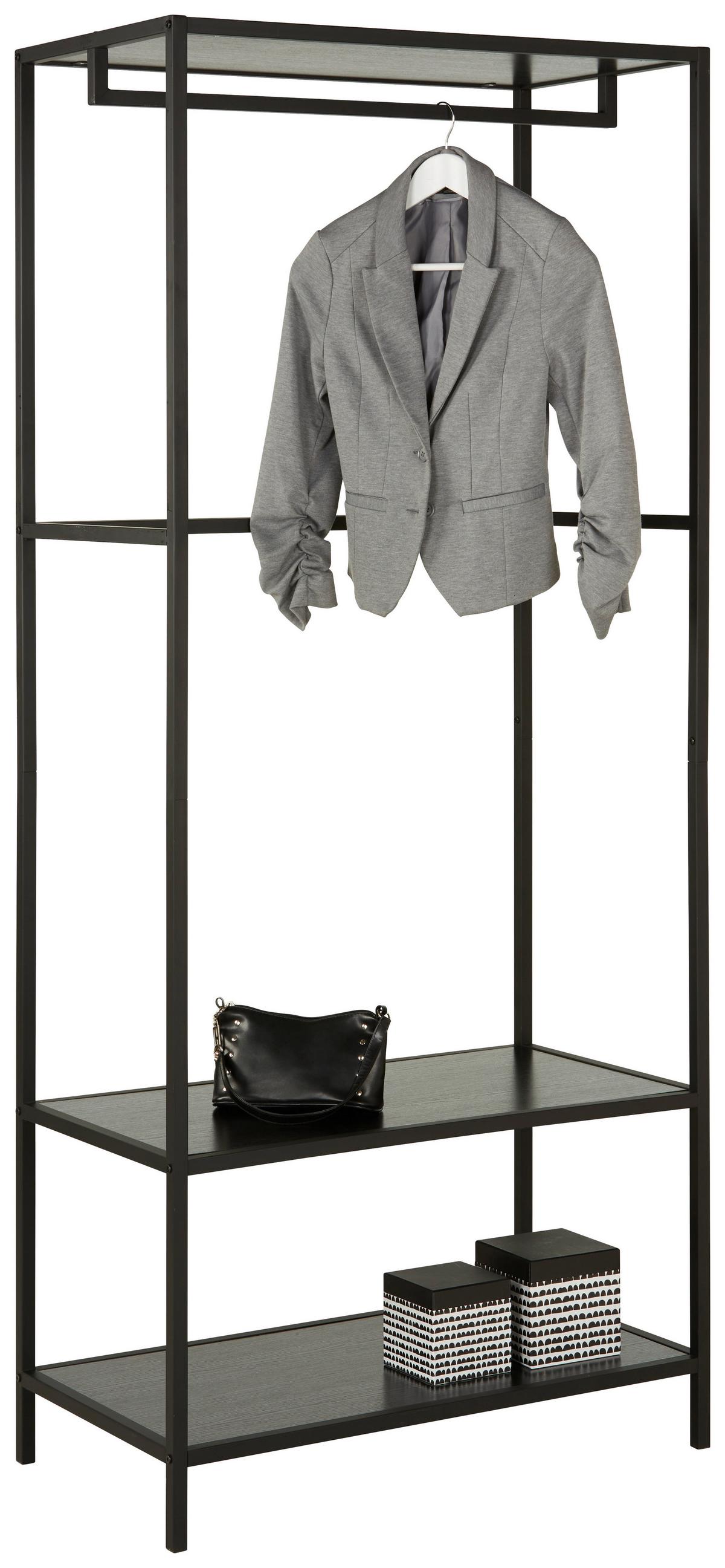 Stalak Za Odjeću Stilos - crna, Moderno, drvni materijal/metal (80/185/44cm) - Modern Living