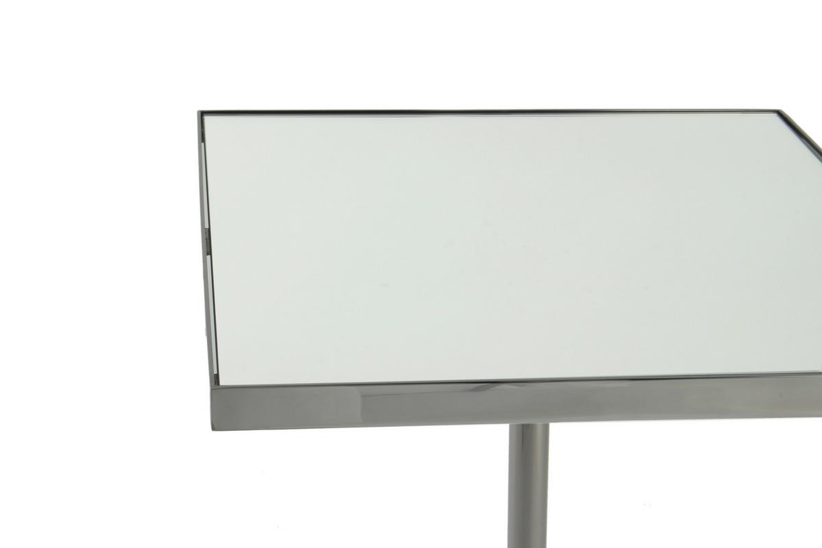 BEISTELLTISCH LEVA 125 GRAPHIT - Graphitfarben, Design, Glas/Metall (42/42/62cm) - Kayoom