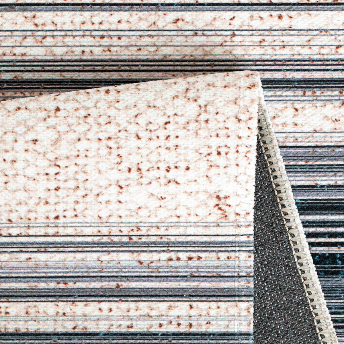 Webteppich Arjen in Blau/Beige ca. 120x170cm - Blau/Beige, Natur, Textil (120/170cm)