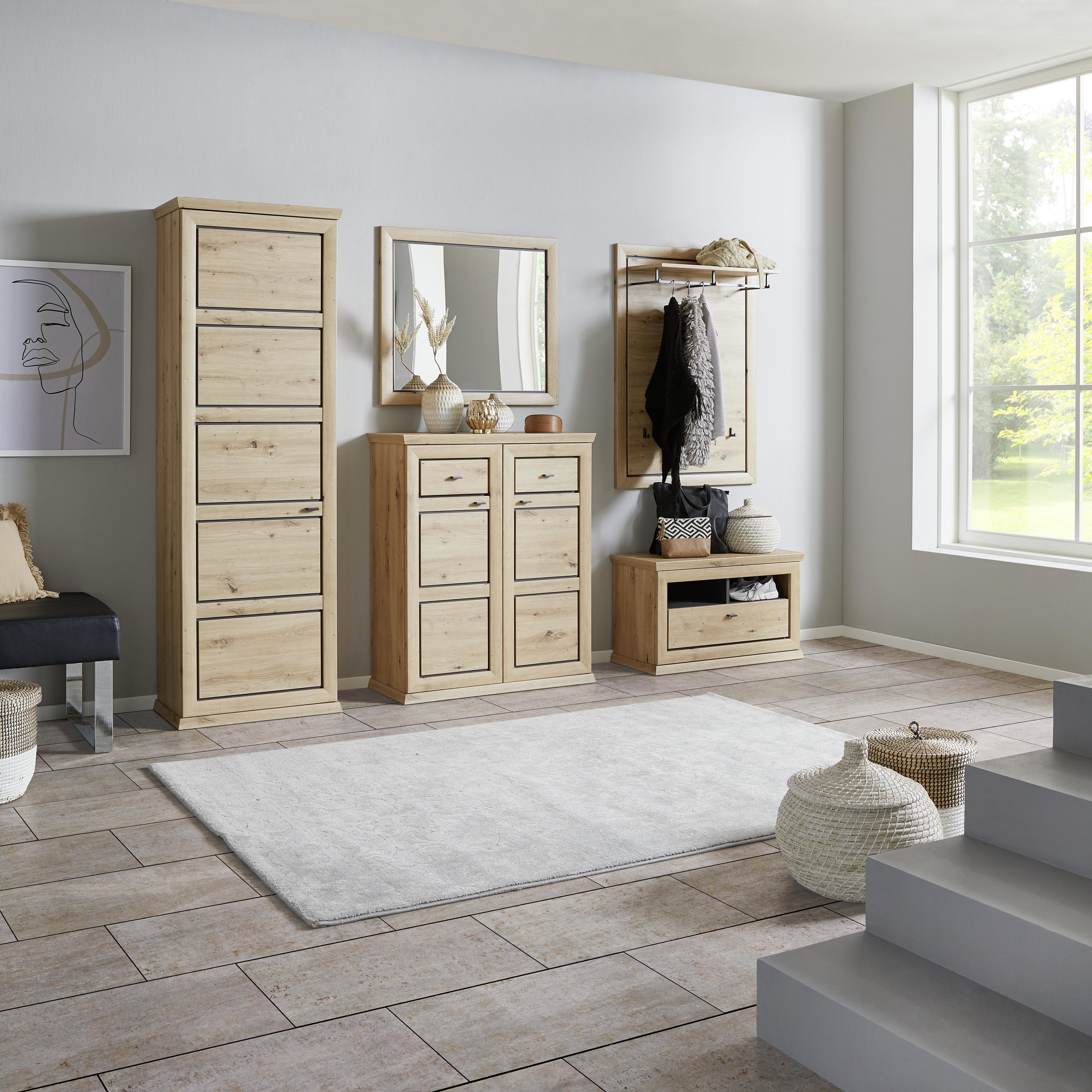 Garderobni Panel Harvey, Barva Hrasta, Antracit - barve hrasta/antracit, Trendi, leseni material (82/115/30cm) - Modern Living