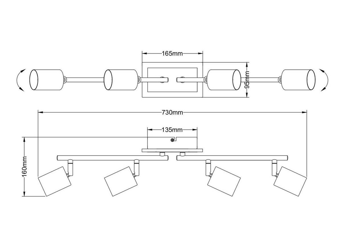 LAMPA SUFITOWA MAXIN - czarny, Trend, tworzywo sztuczne/metal (63/9,5/16cm) - Novel