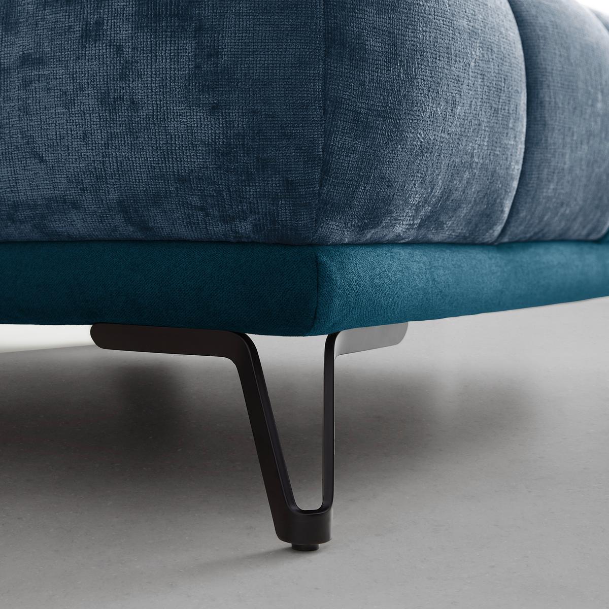 Ecksofa Morgan Royalblau - Royalblau/Schwarz, MODERN, Textil/Metall (262/67-87/184cm) - Mömax