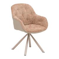 Armlehnstuhl Eileen Braun/Grau/Beige - Beige/Braun, MODERN, Textil/Metall (62/85/62cm) - Mömax