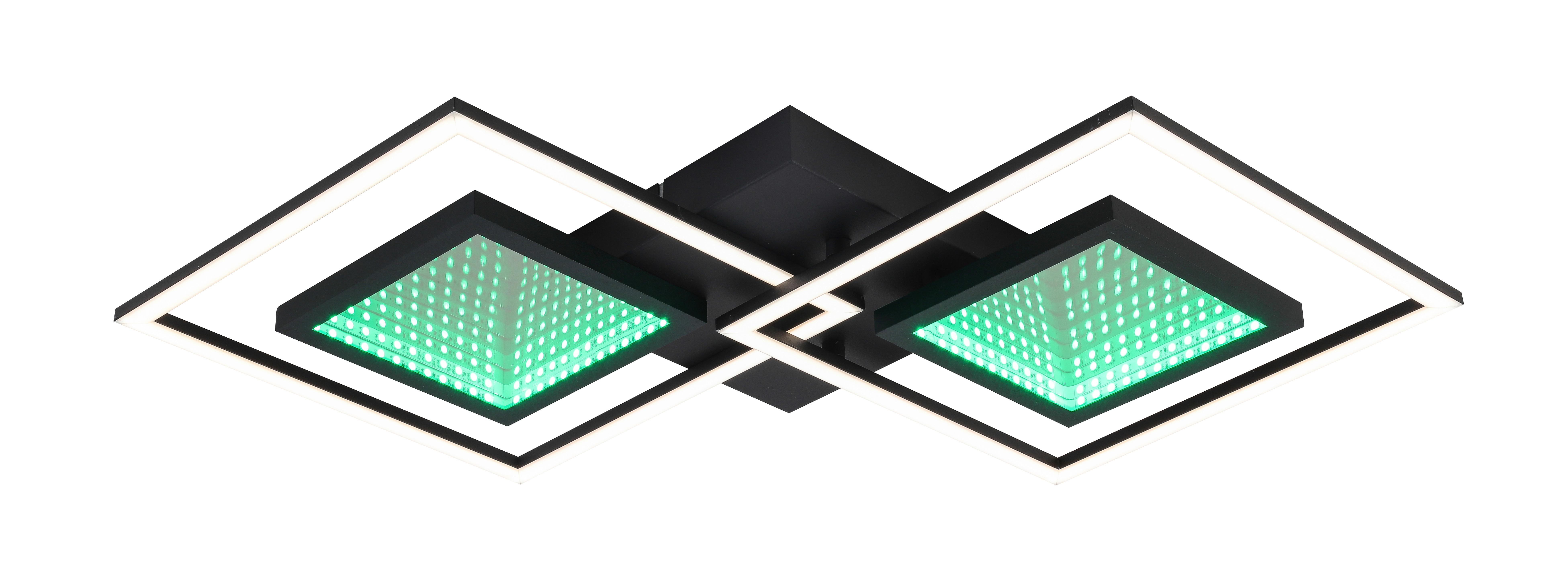 LED Mennyezeti Lámpa Preceval - fekete, műanyag/fém (74/42/6cm) - Premium Living