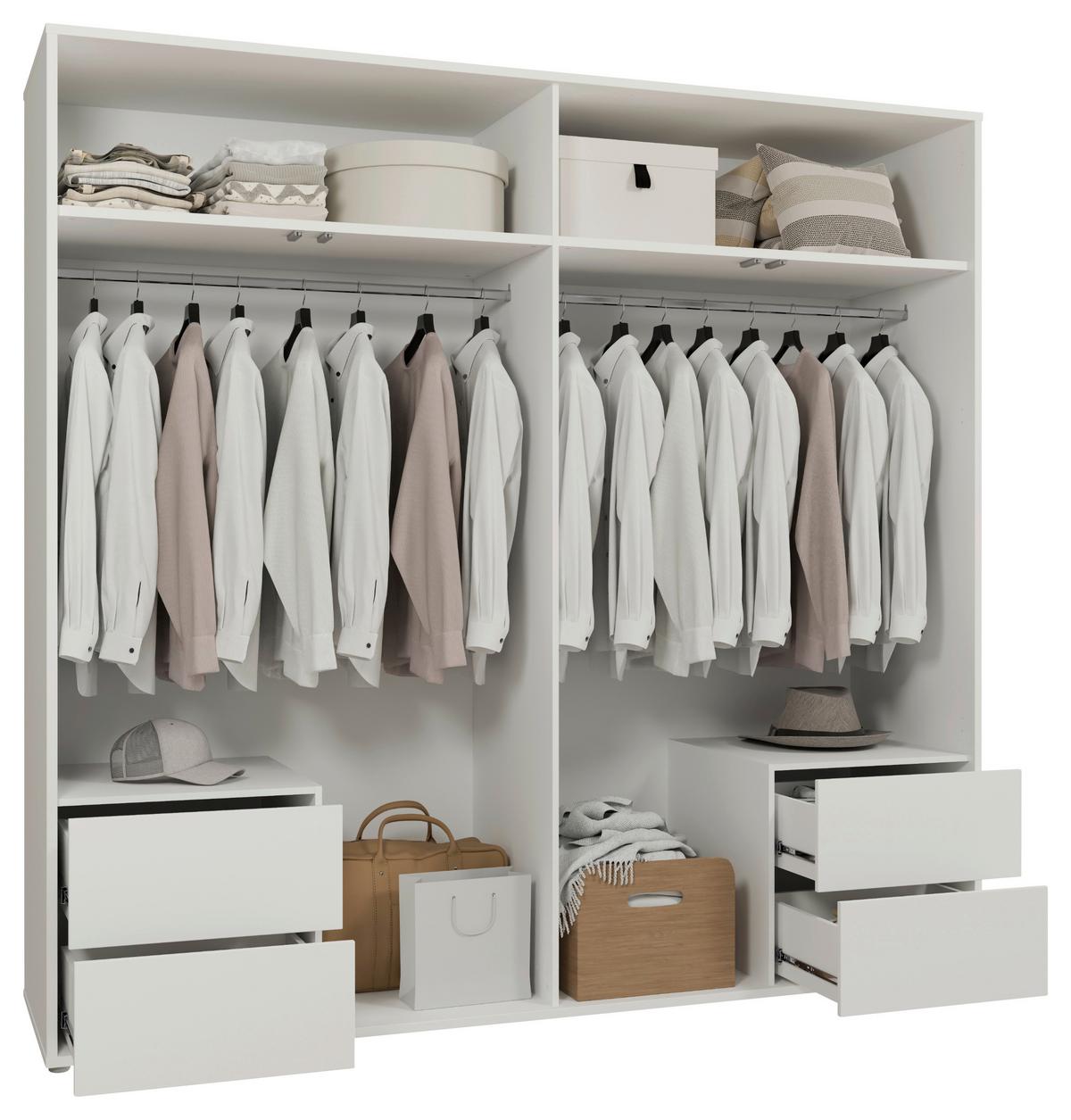 Omara S Klasičnimi Vrati Alice, Bela - bela, Trend, leseni material (224/214/60cm) - Carryhome