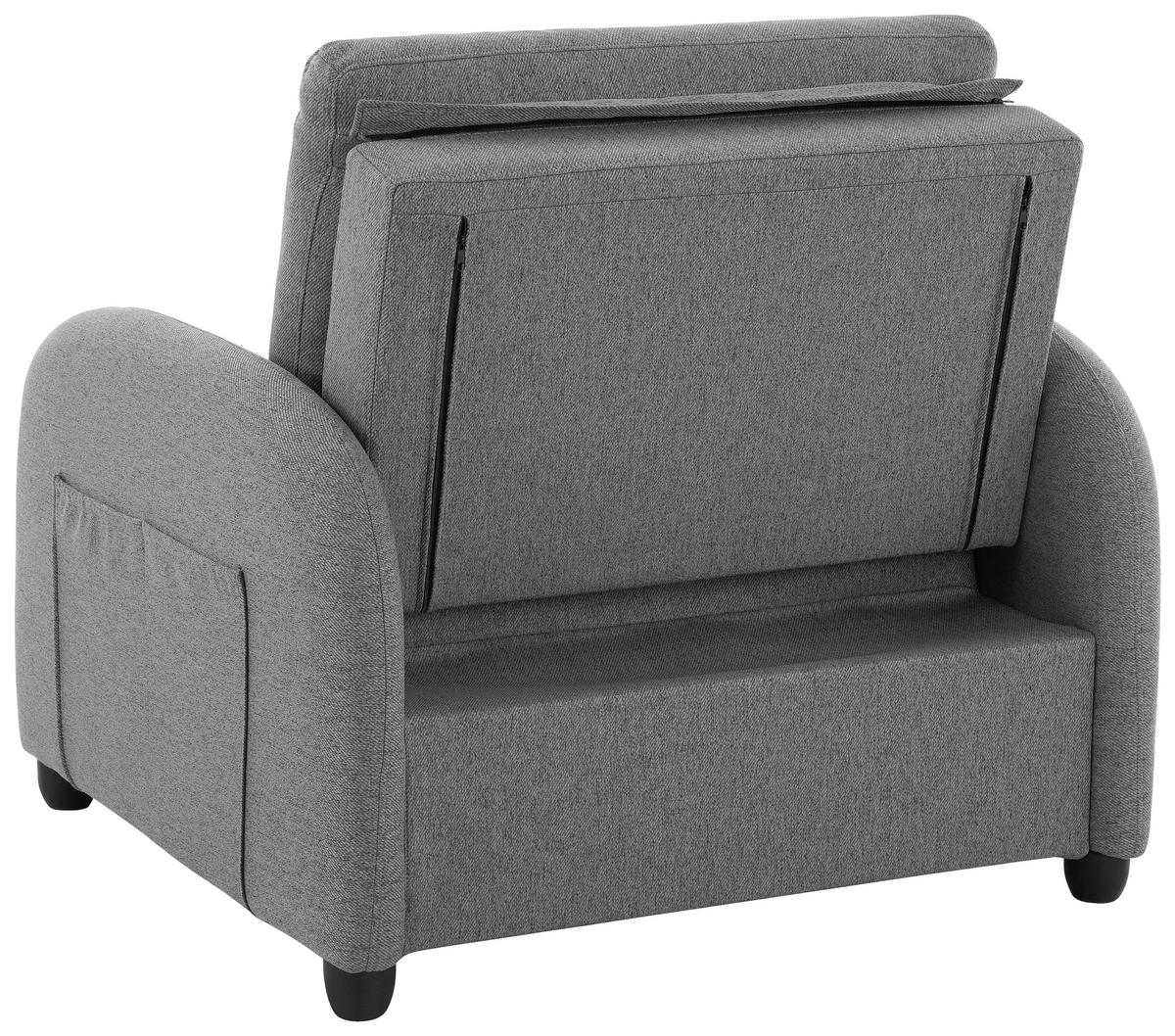 Fotelj S Funkcijo Ležišča Cosmo, Temno Siva - temno siva/črna, Design, umetna masa/tekstil (102/94/95cm) - Livetastic