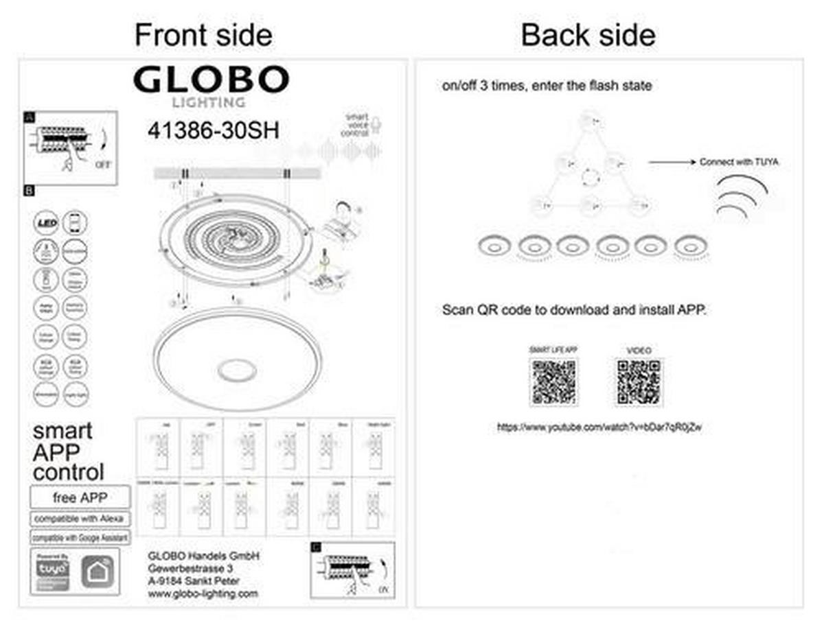 LED-Deckenleuchte Connor max. 30 Watt - Basics, Kunststoff/Metall (68/9cm) - Globo
