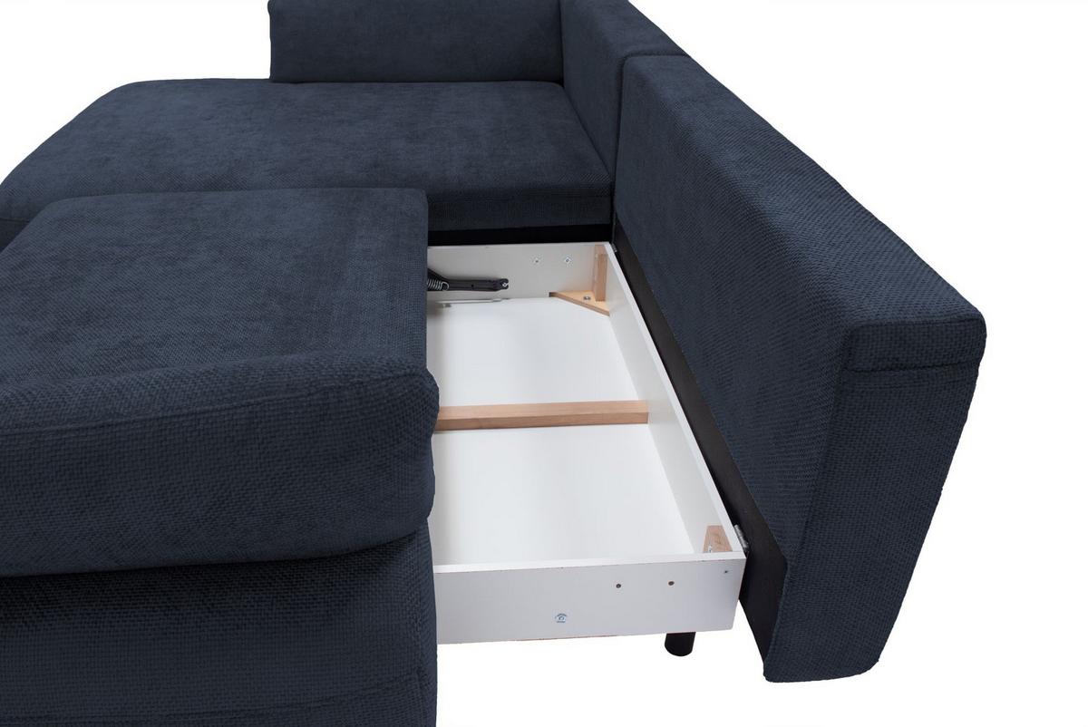 Kutna Garnitura Madison - plava/crna, Moderno (186/92/284cm) - Modern Living