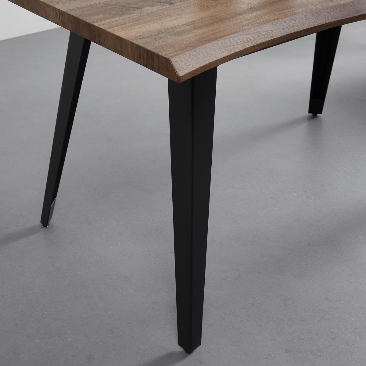 Étkezőasztal Jan - fekete/diószínű, Modern, faalapú anyag/fém (140-180/80/76cm) - Bessagi Home