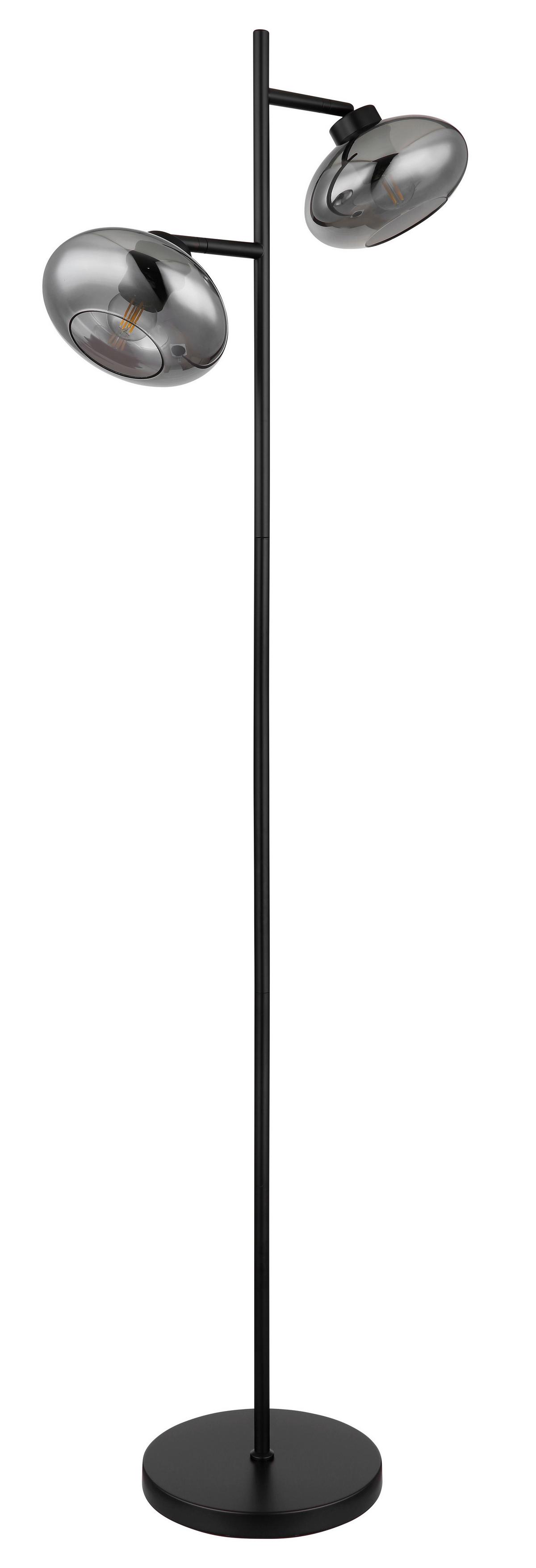 STEHLEUCHTE 15572S - Schwarz/Grau, Design, Glas/Metall (48/25/150cm) - Globo