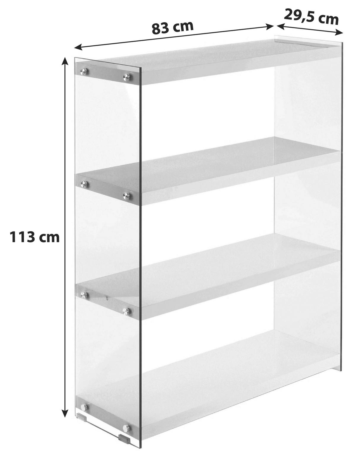 REGAL TO8DP - Schwarz, Modern, Glas/Holzwerkstoff (83/113/29.5cm) - Kayoom