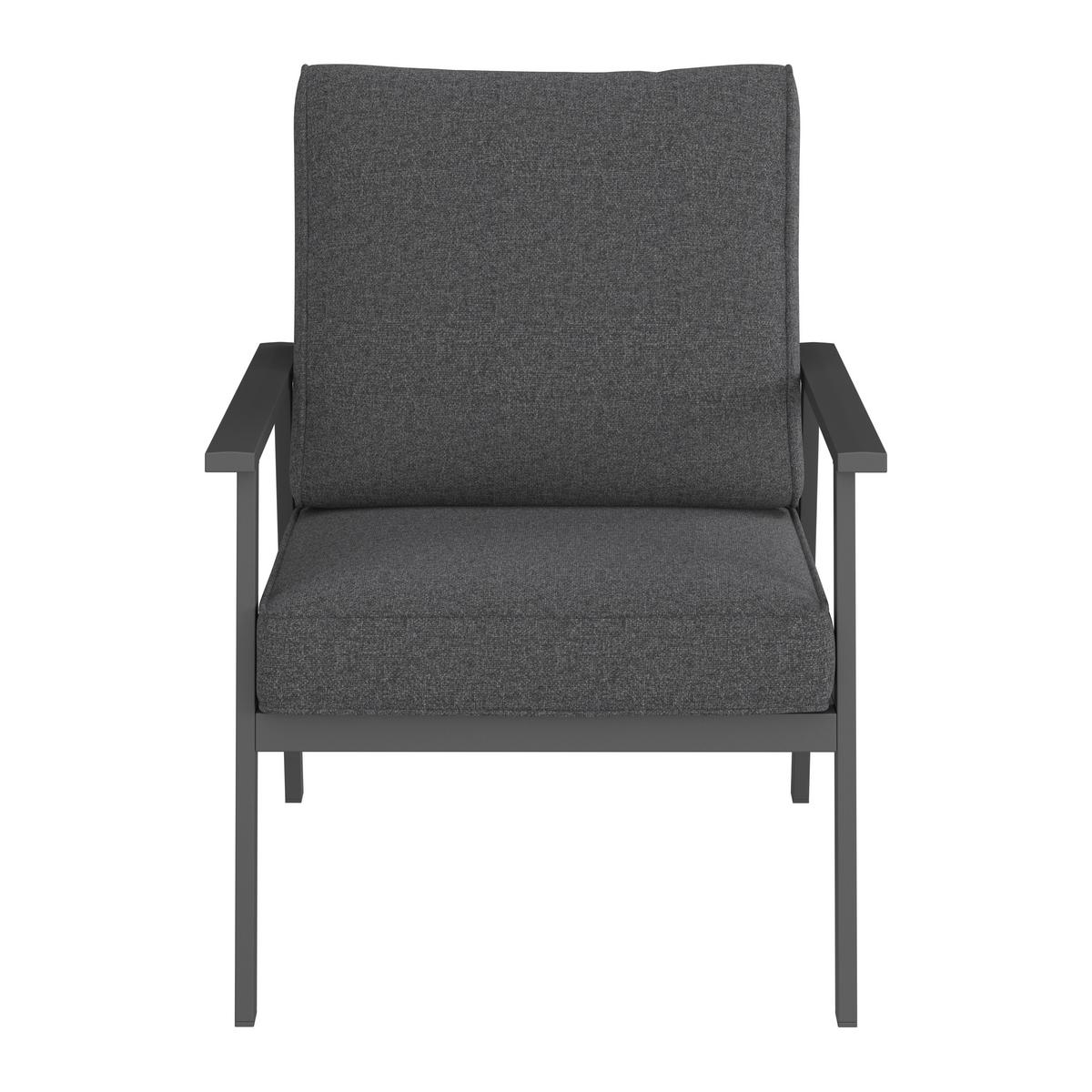 Lounge Garnitura Genua, Črna, Antracit, 4-Delno - črna/antracit, Moderno, kovina/steklo - Beldano