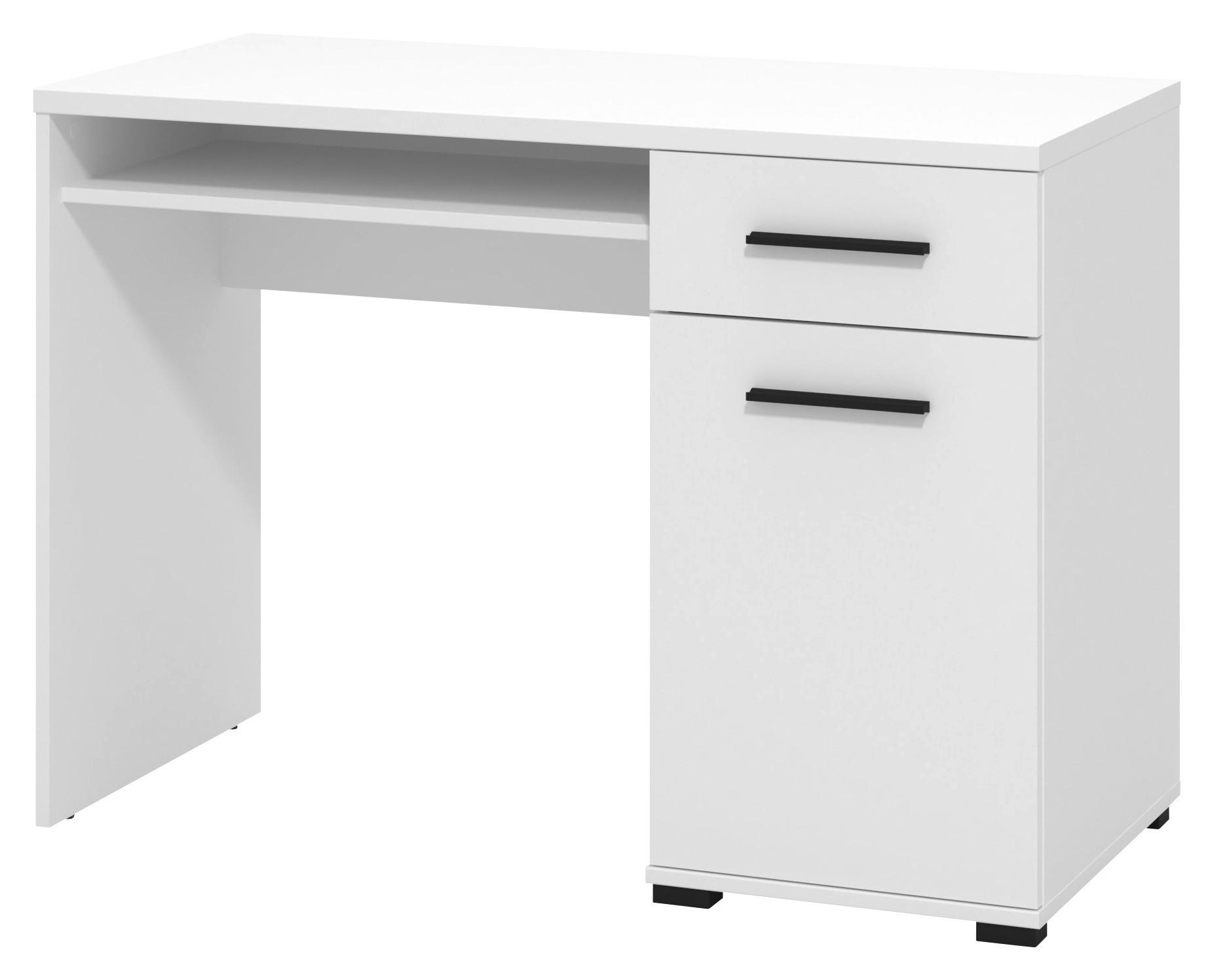 Íróasztal Tales - fekete/fehér, Basics, faalapú anyag (108/76,5/50 cm)