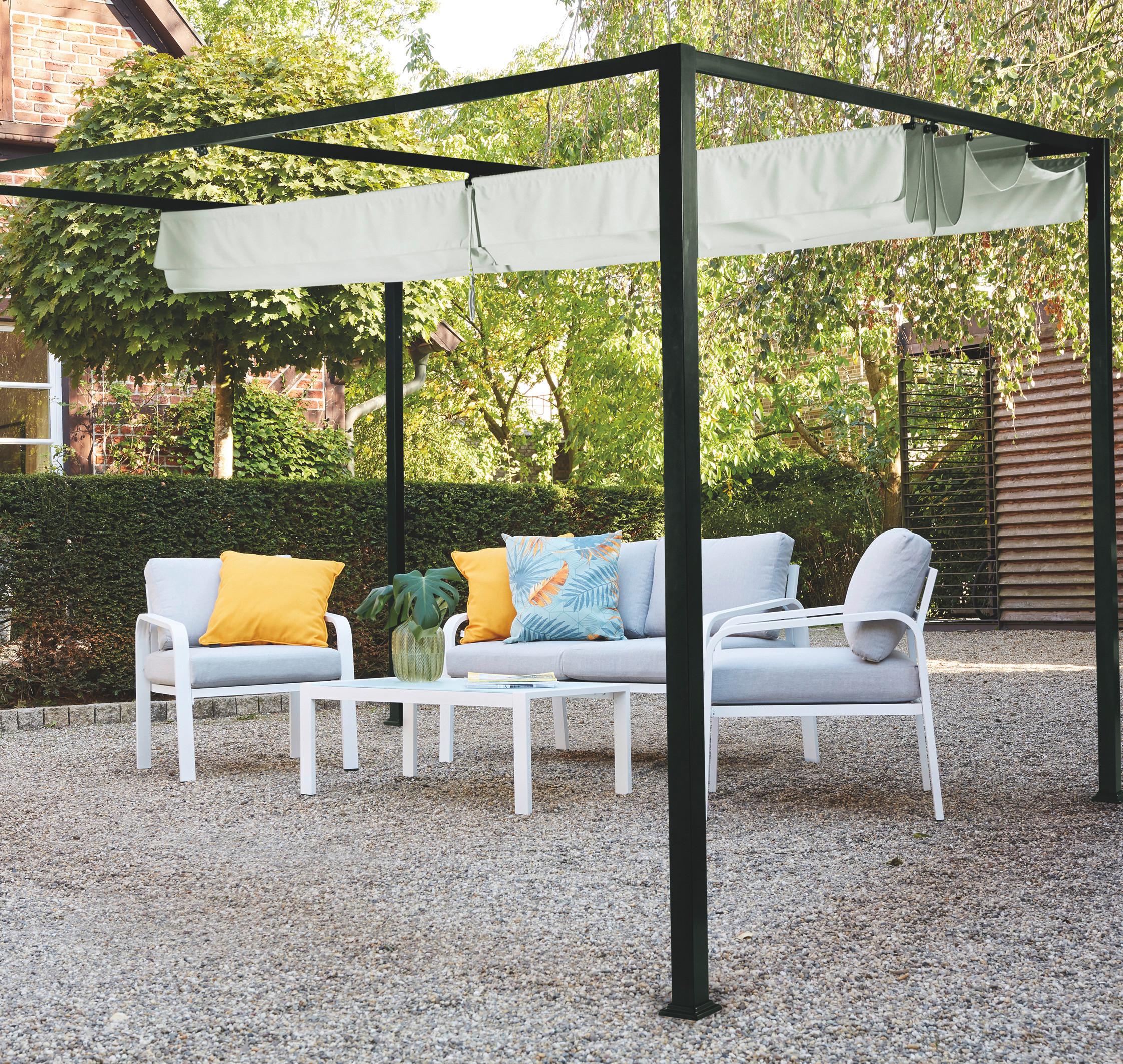 Pavillon Sky 400x300 cm wetterfest - Hellgrau, KONVENTIONELL, Textil (400/223/300cm) - Siena Garden
