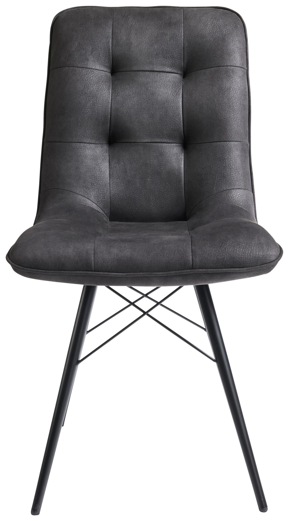 KRZESŁO KAROL -HOM IN- - ciemnoszary/czarny, Design, metal/tkanina (48/88/62cm) - Hom`in