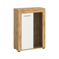 Vitrina Jam - bijela/srebrne boje, Design, staklo/drvni materijal (86/60/35cm) - Modern Living