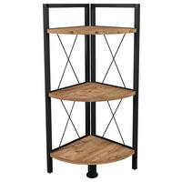 Kotni Regal Insasi 2, Barva Hrasta, Črna - črna/medeni hrast, Design, kovina/leseni material (34/87/34cm) - MID.YOU