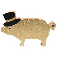 Glücksbringer Lucky Goldfarben - Goldfarben, KONVENTIONELL, Holzwerkstoff (16/11,5/1,5cm) - Mömax