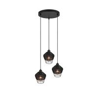 Pendelleuchte Borka Schwarz max. 40 Watt - Schwarz, ROMANTIK / LANDHAUS, Holz/Metall (41/150cm)