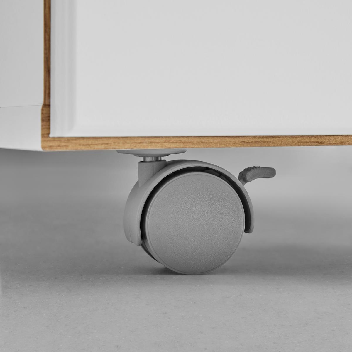 Rollcontainer Dallas Weiß/Eiche Artisan - Silberfarben/Weiß, MODERN, Holzwerkstoff (45/66/55cm) - Mömax