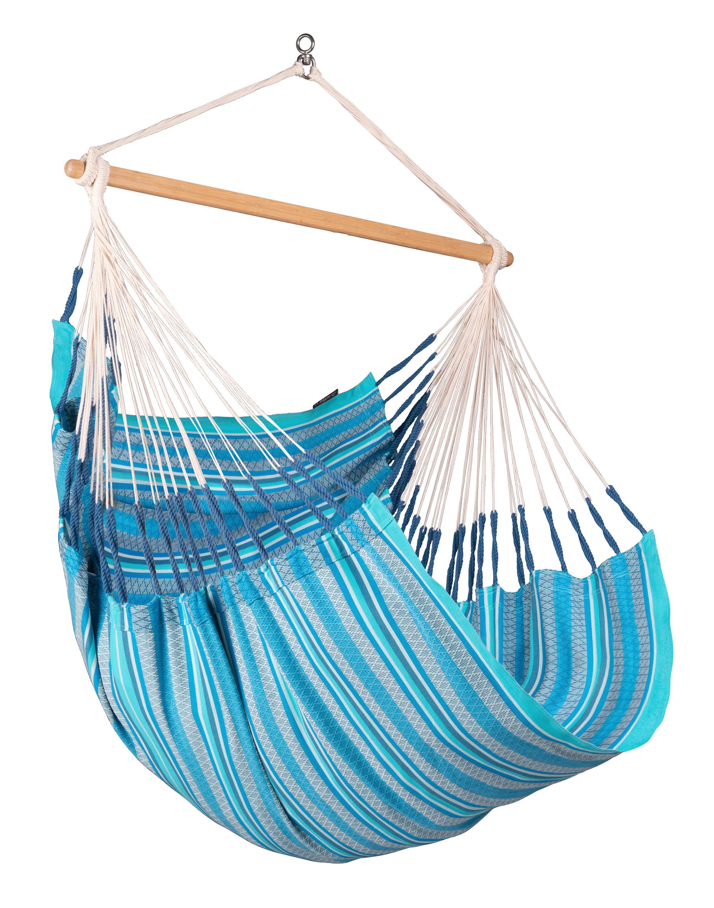 Hängesessel Comfort Hammock Chair Blau - Blau/Dunkelblau, KONVENTIONELL, Holz/Textil (110/160/180cm) - La Siesta