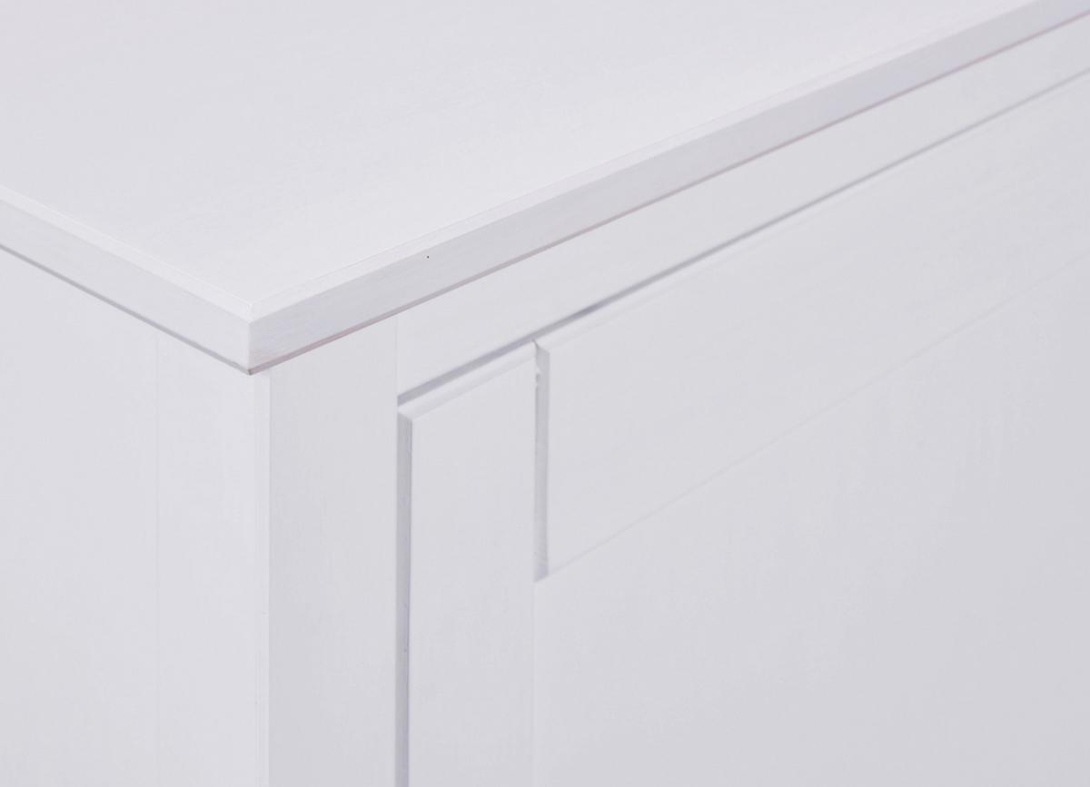 Sideboard Chilly Home ca. 160x96x40 cm Weiß - Silberfarben/Weiß, Design, Holz/Metall (160/96/39,5cm) - Livetastic