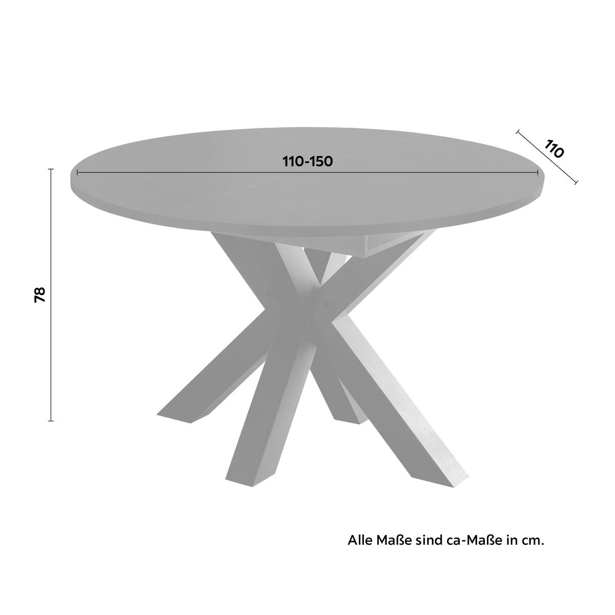 Ausziehtisch in Schwarz - Schwarz, MODERN, Holzwerkstoff (110-150/110/78cm) - ecoTree