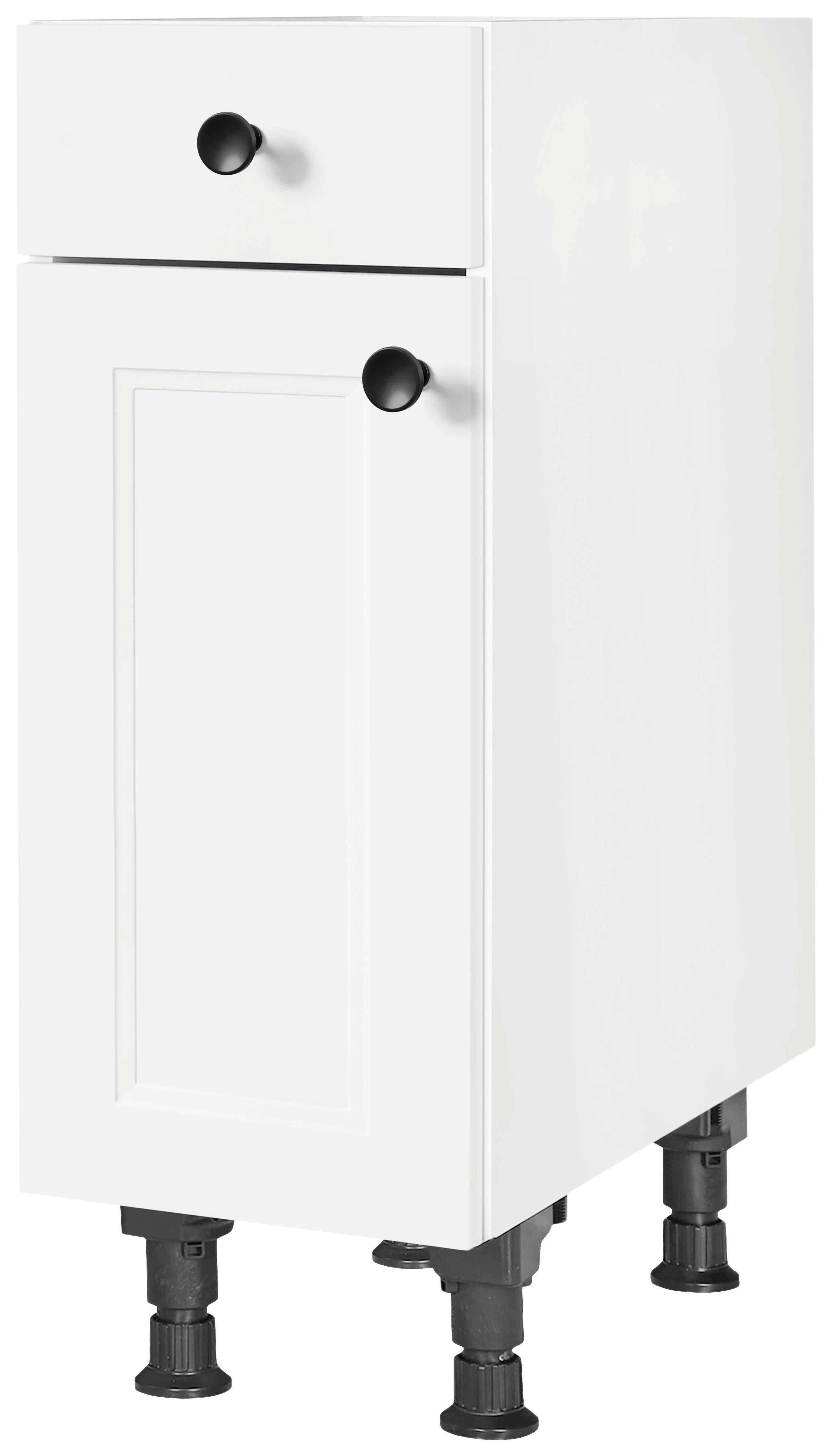 Schubkastenunterschrank Cascada Weiß - Schwarz/Weiß, MODERN, Holzwerkstoff/Metall (30/87/56cm) - Nobilia