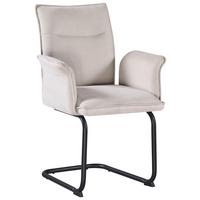 Armlehnstuhl Beige - Beige/Schwarz, Modern, Textil/Metall (63/90/61cm) - Mömax